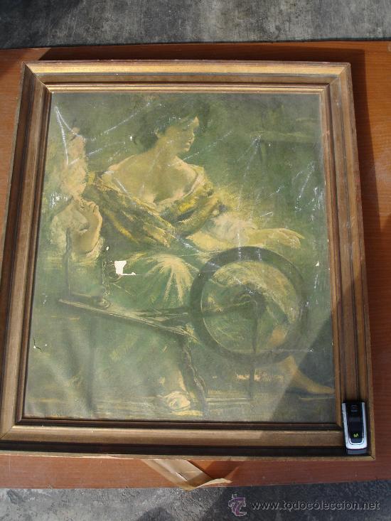 Arte: Cuadro de mujer cosiendo - Foto 1