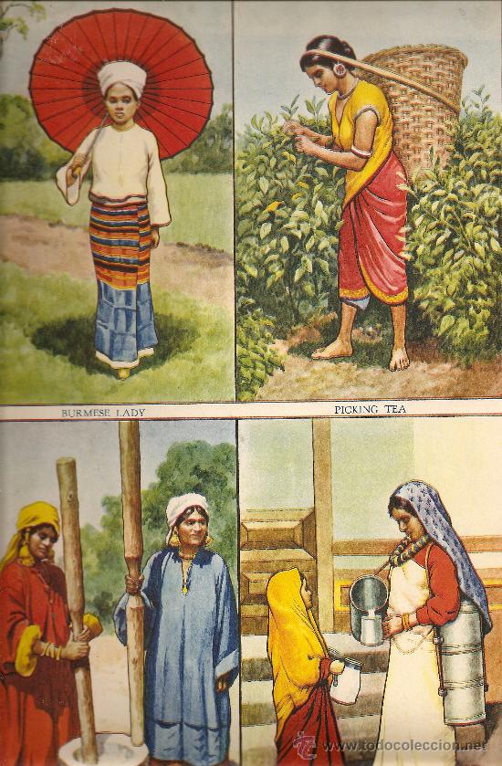 Art: LAMINA INGLESA - CUATRO MUJERES INDIAS