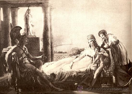 Art: LAMINA INGLESA - ENEAS RELATANDO A DIDO LAS DESGRACIAS DE TROYA