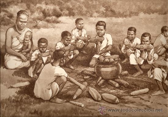 Art: LAMINA INGLESA - FELICES NI&Ntilde;OS NATIVOS DE RODESIA