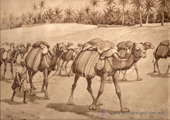 lamina inglesa caravana de camellos Buy Antique prints on