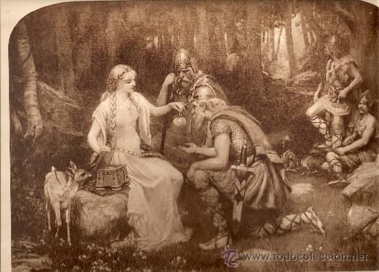Art: LAMINA INGLESA EN CARTULINA - IDUNA Y LAS MANZANAS DE LA JUVENTUD