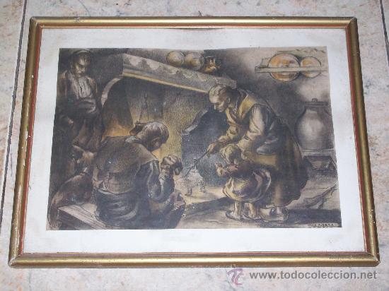 Arte: PACO RIBERA LAMINA DE CALENDARIO 1945 - Foto 1