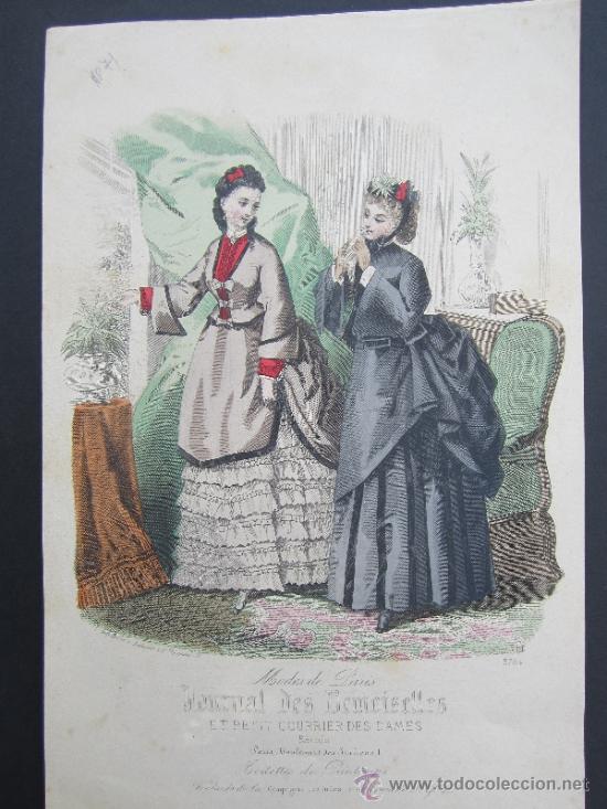 Art: LAMINA  MODA  1871   MODES DE PARIS - YONRNAL DES DEMOISELLES antiguo gravado