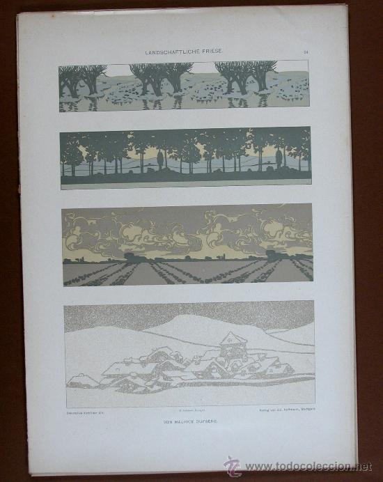 Arte: Lamina Modernista. Landschaftliche Firese. von Maurice Dufr&eacute;ne