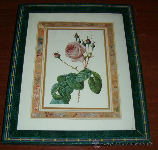 Arte: marco de madera con lamina de flores - Foto 1