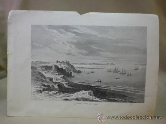 Arte: LAMINA, LAMINA ANTIGUA, AFRICA, VISTA DE TANGER