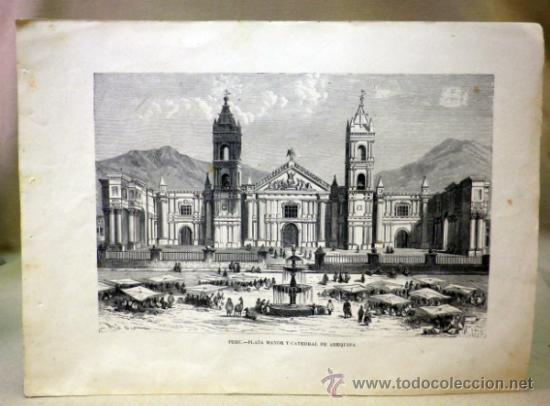 Art: LAMINA, LAMINA ANTIGUA,CANADA, PERU, AREQUIPA, 22 X 32 CM