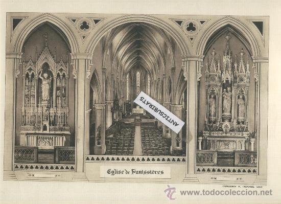 Kunst: LAMINA. IGLESIA DE PANISSIERES.FRANCIA.IMPRIMIERE . LESCUYER . LYON.