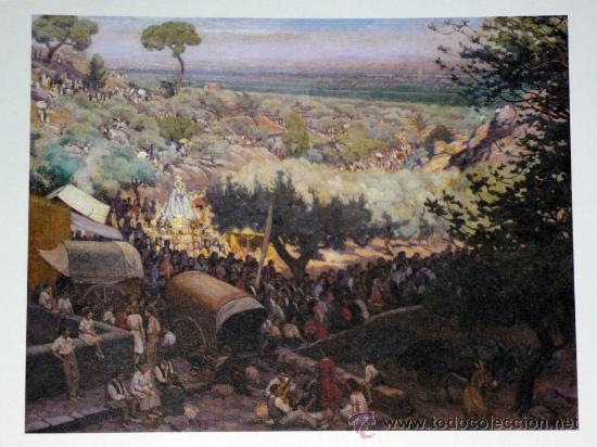 Kunst: *LA ROMERIA DE LA FUENSANTA*JM ALMELA COSTA.LAMINA 37X28COLECCION 150 A&Ntilde;OS DE PINTURA EN MURCIA 1995