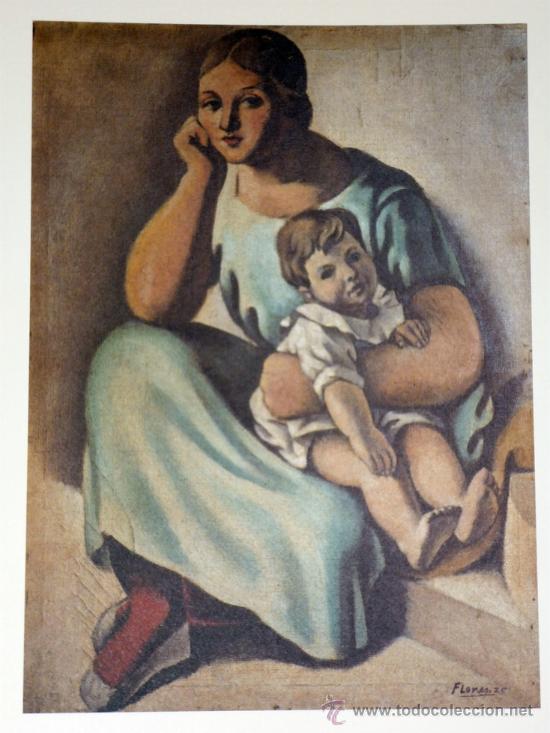 Kunst: *MATERNIDAD* PEDRO FLORES GARCIA .LAMINA 37X28COLECCION 150 A&Ntilde;OS DE PINTURA EN MURCIA 1995
