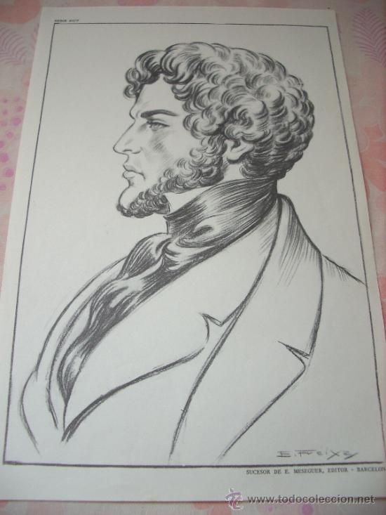 Kunst: LAMINA ANTIGUA DIBUJO EMILIO FREIXAS 1964