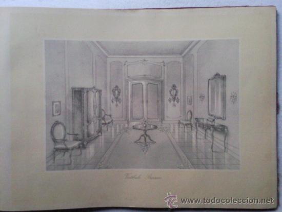Arte: ANTIGUA LAMINA, MUEBLES Y DECORACION, VESTIBULO BARROCO