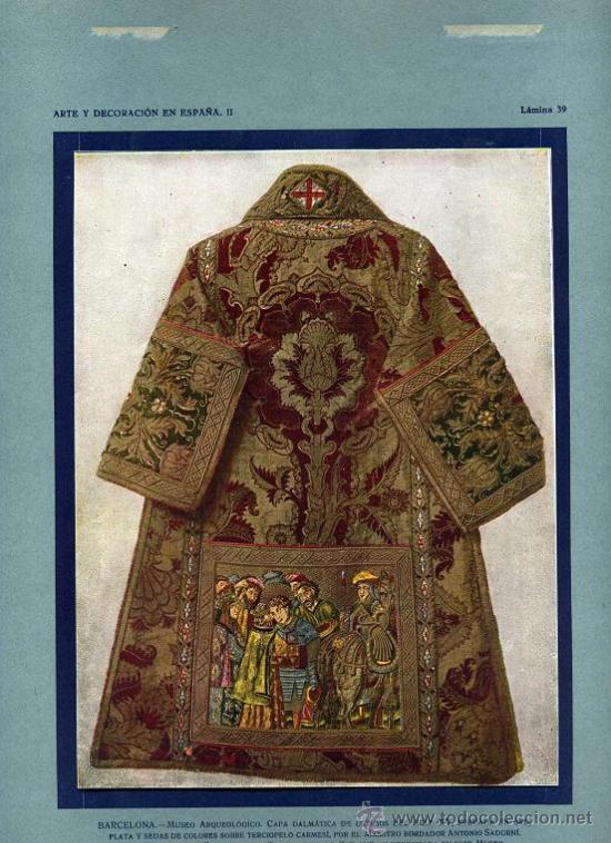 Art: LAMINA ARTE Y DECORACI&Oacute;N EN ESPA&Ntilde;A 1, n&ordm; 39, BARCELONA, MUSEO ARQUEOL&Oacute;GICO, capa dalmatica del