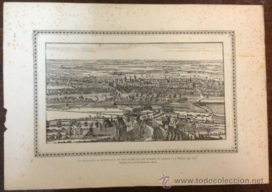 Art: LA GUARNICION DE GANTE SALE DE ESTA PLAZA CON LOS HONORES DE GUERRA. 12 MARZO 1678