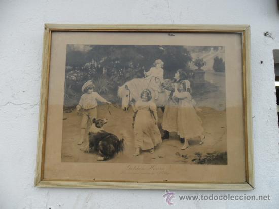 Arte: lamina con marco antiguo - Foto 1
