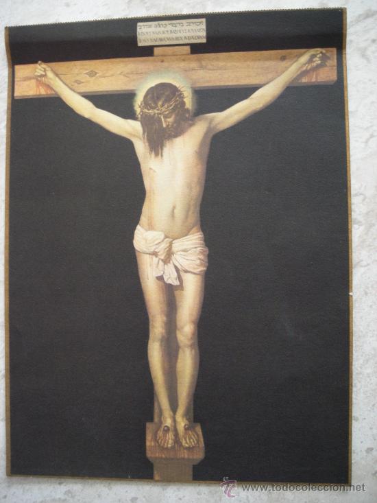 Art: LAMINA ANTIGUA  (JESUS EN LA CRUZ )