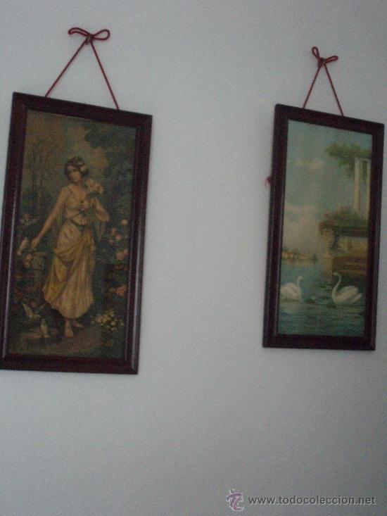 Arte: PAREJA DE LAMINAS ANTIGUAS - Foto 1