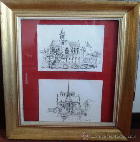 Arte: Cuadro con 2 dibujos a tinta china - Foto 1