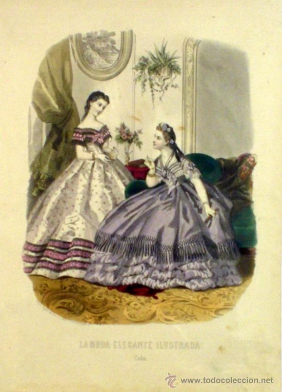 Arte: LA MODA ELEGANTE   SIGLO XIX   CADIZ - Foto 1