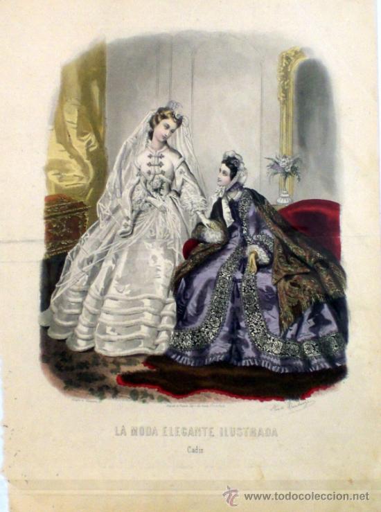 Arte: LA MODA ELEGANTE   SIGLO XIX   CADIZ - Foto 1