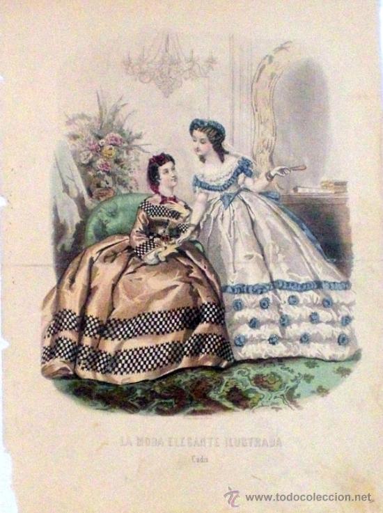 Arte: LA MODA ELEGANTE   SIGLO XIX   CADIZ - Foto 1