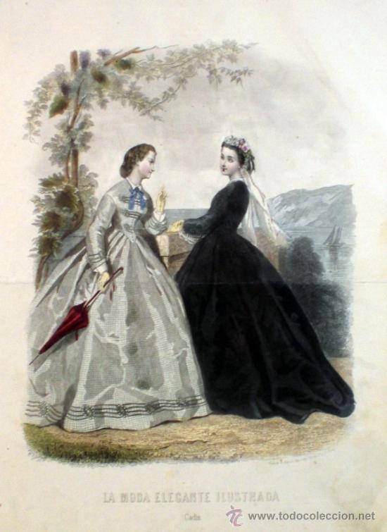 Arte: LA MODA ELEGANTE   SIGLO XIX   CADIZ - Foto 1