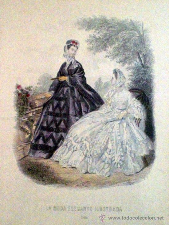 Arte: LA MODA ELEGANTE   SIGLO XIX   CADIZ - Foto 1