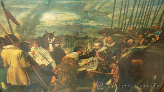 Arte: Cuadro madera rustica Rendici&oacute;n de Breda y mujer Francisco Ribera - Foto 3