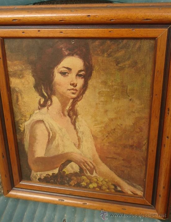 Arte: Cuadro madera rustica Rendici&oacute;n de Breda y mujer Francisco Ribera - Foto 2