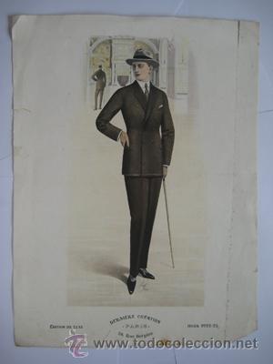 Art: L&aacute;mina dise&ntilde;o : TRAJE CABALLERO, Hiver 1922 - 23. Derni&egrave;re Cr&eacute;ation.