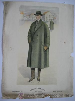 Art: L&aacute;mina dise&ntilde;o : ABRIGO CABALLERO, Hiver 1922 - 23. Derni&egrave;re Cr&eacute;ation.