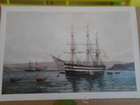 Art: Lamina de barcos antiguos de 24 x 16 cms.