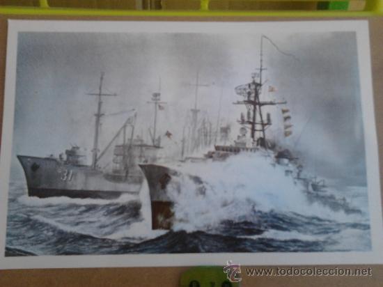 Art: Lamina de barcos antiguos de 24 x 16 cms.