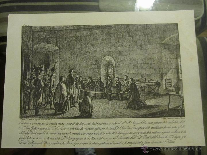 Kunst: M69 GRABADO ORIGINAL CONSPIRACION CONTRA LOS FRANCESES BARCELONA 1809 DIBUJO BUENAVE PLANELLA 1815