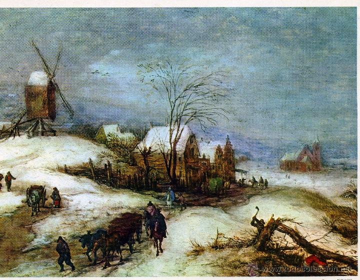 Art: Lamina 215x165 mm. J. BRUEGEL - Paessagio invernale. 16017-05