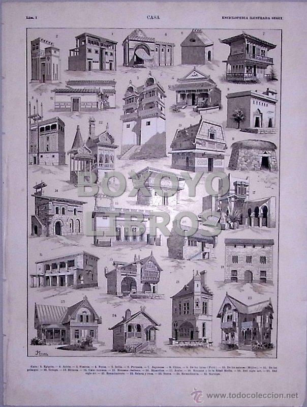 Arte: Enciclopedia ilustrada Segui. L&aacute;mina de Casa - Foto 1