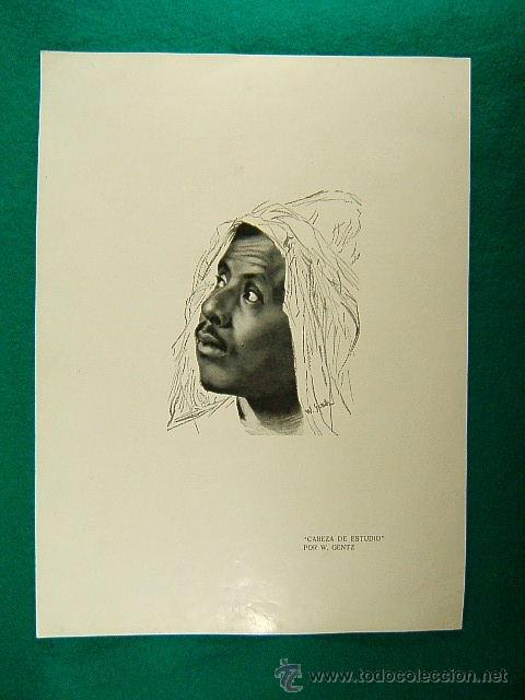 Arte: CABEZA DE ESTUDIO CUADRO POR W.GENTZ-352-ILUSTRACION-1910...