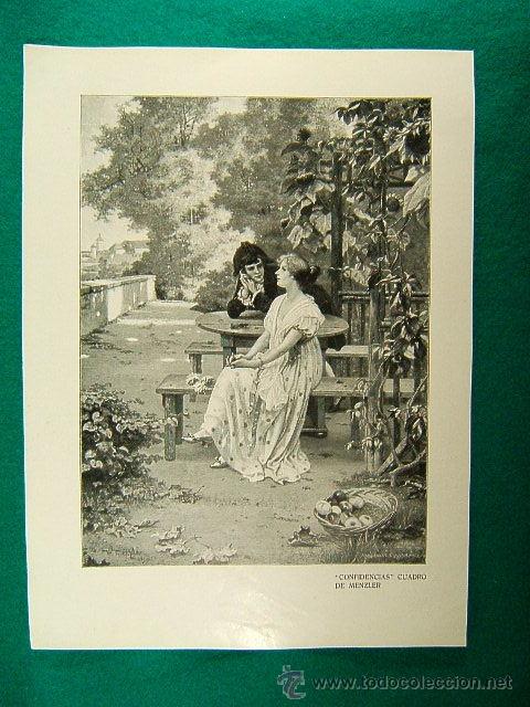 Art: CONFIDENCIAS CUADRO DE MENZLER-356-ILUSTRACION-1910...