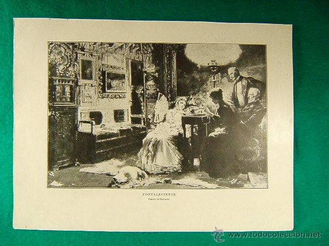 Art: CONVALECIENTE-CUADRO DE BARBUDO-358-ILUSTRACION-1910...