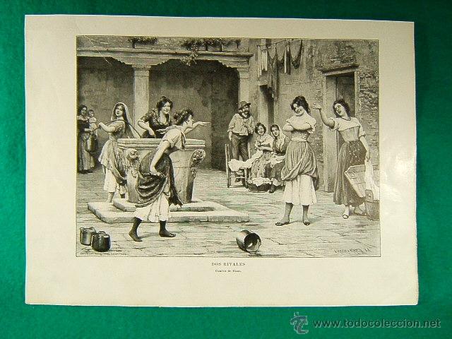 Art: DOS RIVALES-CUADRO DE BLAAS-362-ILUSTRACION-1910...