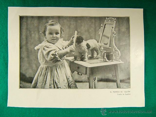 Art: EL PEINADO DE SULTAN-CUADRO DE SPADONI-369-ILUSTRACION-1910...