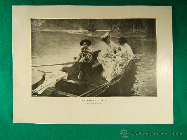Art: EL RINCON DE LA DICHA-CUADRO DE RICARDO GALLI-REVERSO : AL DICTADO-CUADRO DE SCHRAM-371-1910...