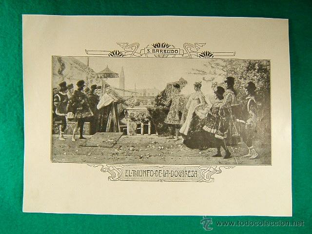 Art: EL TRIUNFO DE LA DOCARESA-CUADRO DE S.BARBUDO-373-ILUSTRACION-1910...