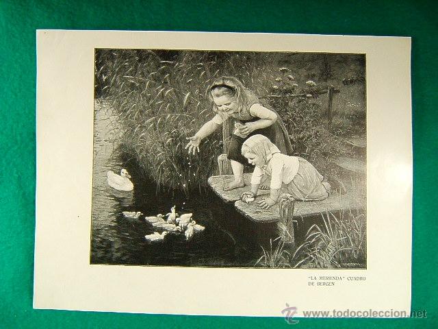 Art: LA MERIENDA-CUADRO DE BERGEN-393-GARRIDO-1906...