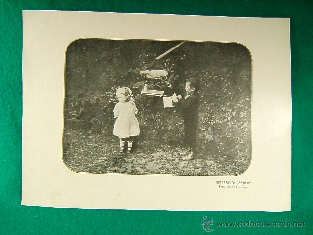 Art: NAVEGACION AEREA DE UNDERWOOD-REVERSO:EN EL CAMPO-CUADRO DE MENZLER-415-ILUSTRACION-1910...