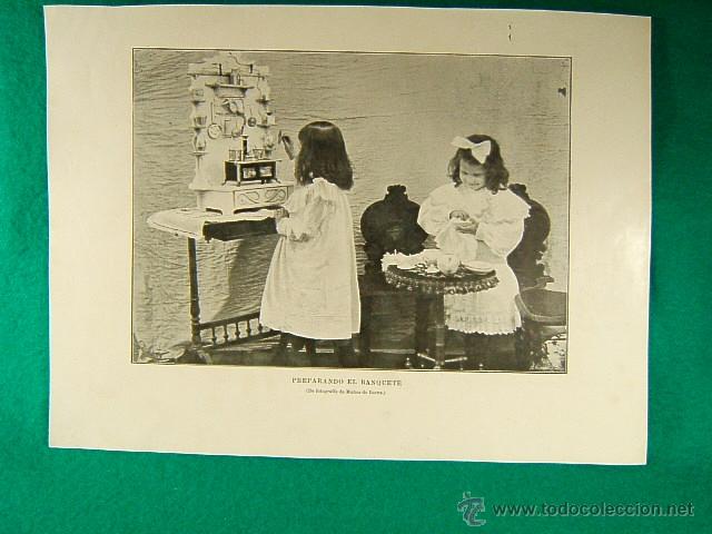 Art: PREPARANDO EL BANQUETE-MU&Ntilde;OS DE BAENA-422-ILUSTRACION-1910...