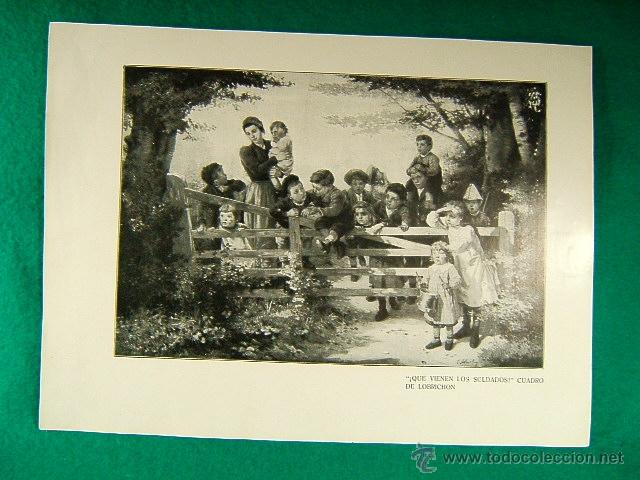 Art: QUE VIENEN LOS SOLDADOS-CUADRO DE LOBRICHON-423-ILUSTRACION-1910...