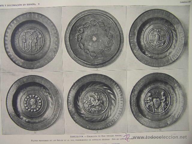 Kunst: barcelona,platos petitorios, abadal,s. XV-XVII,arte y decoracion en espa&ntilde;a,ref rob bols6