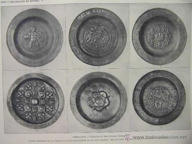 Kunst: barcelona,platos petitorios, abadal,s. XV-XVII,arte y decoracion en espa&ntilde;a,ref rob bols6